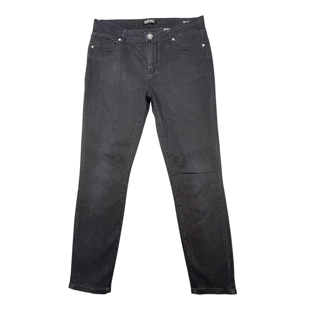 Buffalo Black Daily Mid-Rise Stretch Skinny Ankle Grazer Jeans Womens 6
